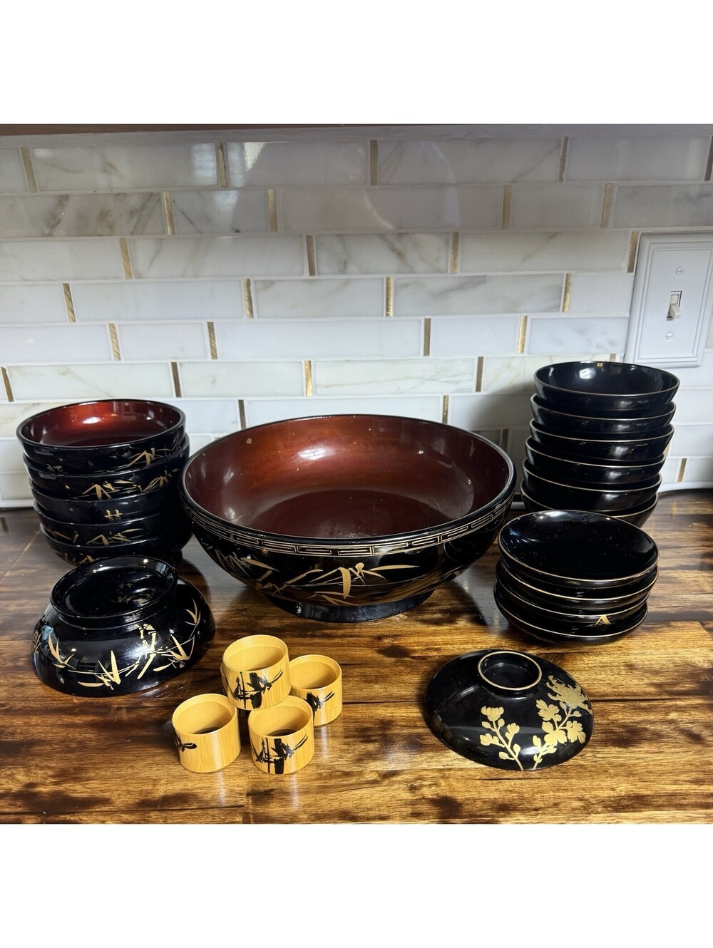 Vintage Japanese Laquerware Set